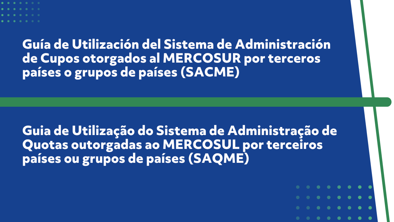 Utilización del Sistema de Administración y Distribución de Cupos Comerciales otorgados por Terceros Estados o Grupos de Países al MERCOSUR